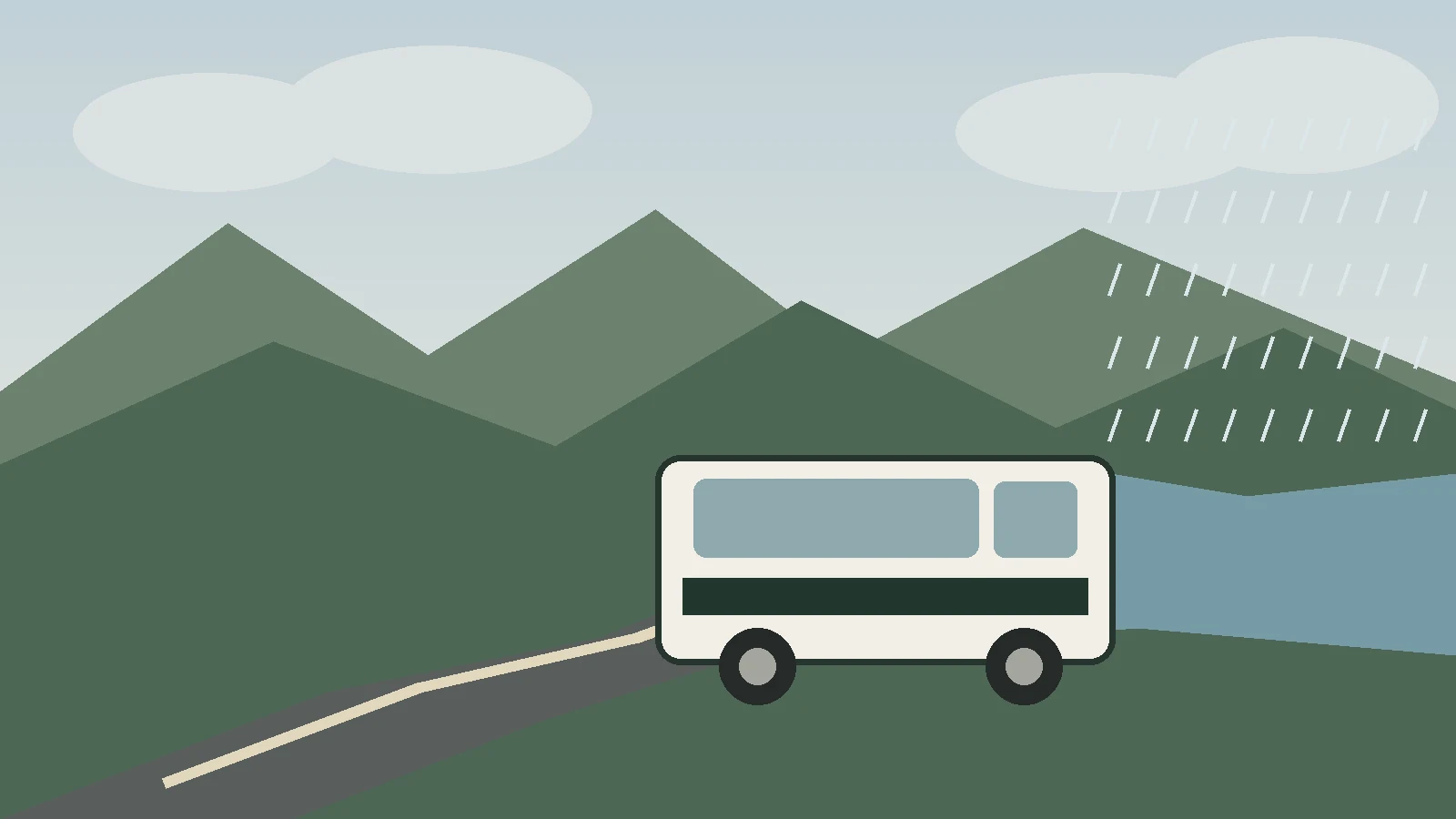 Illustrative full-day coach journey through the Irish countryside