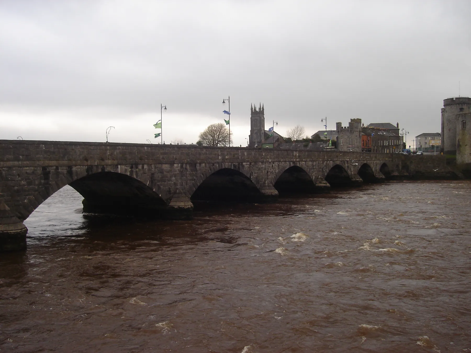 The River Shannon and Thomond Bridge in Limerick